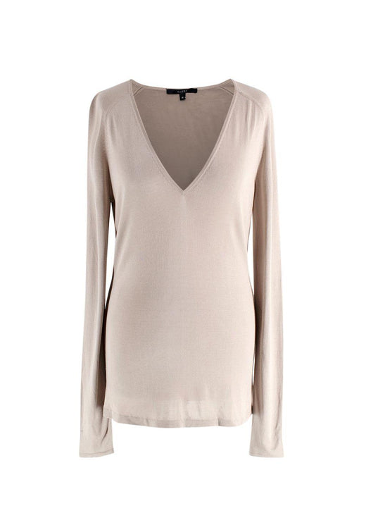 Gucci Beige Glitter Effect Long Sleeve Top