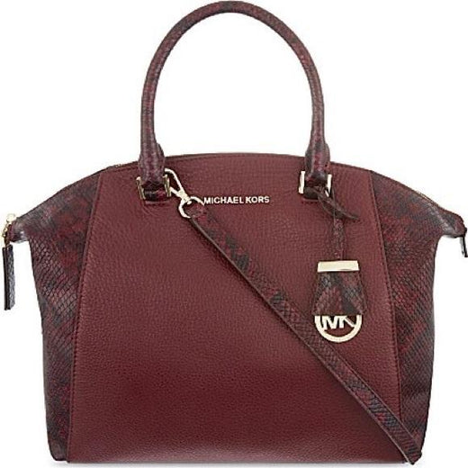Michael Michael Kors Snake Skin Burgundy Tote Bag