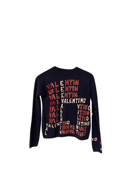 Logo Intarsia Blue Cashmere & Wool Jumper