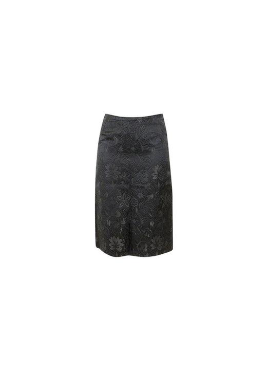 black floral embroidered skirt