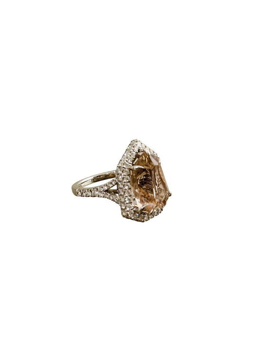 platinum, diamond & tourmaline cocktail ring K 1/2