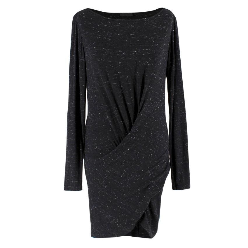 Donna Karan Black Speckled Twist Dress