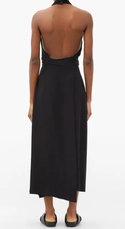 Raey Black Backless Wrap Dress