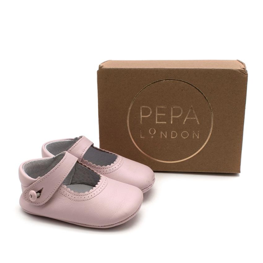 Pepa & Co Pink Mary Jane Leather Pram Shoes