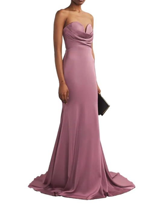 Alex Perry Satin Crepe Draped Gown