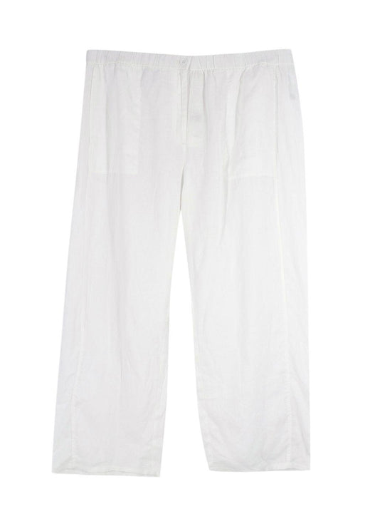 Eileen Fisher White Wide Leg Linen Trousers