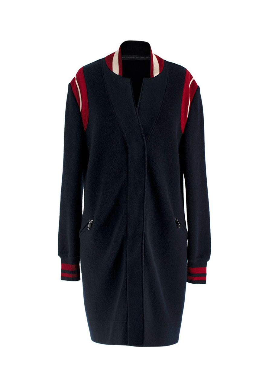 Ermanno Scervino Navy and Red Longline Jacket