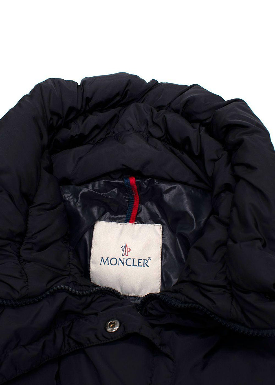 Moncler Navy Pivoine High Neck Puffer Coat
