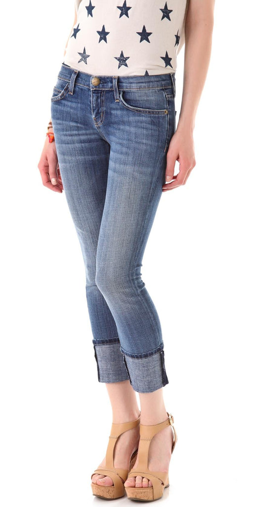 Current/Elliott Cuffed Distressed Jeans