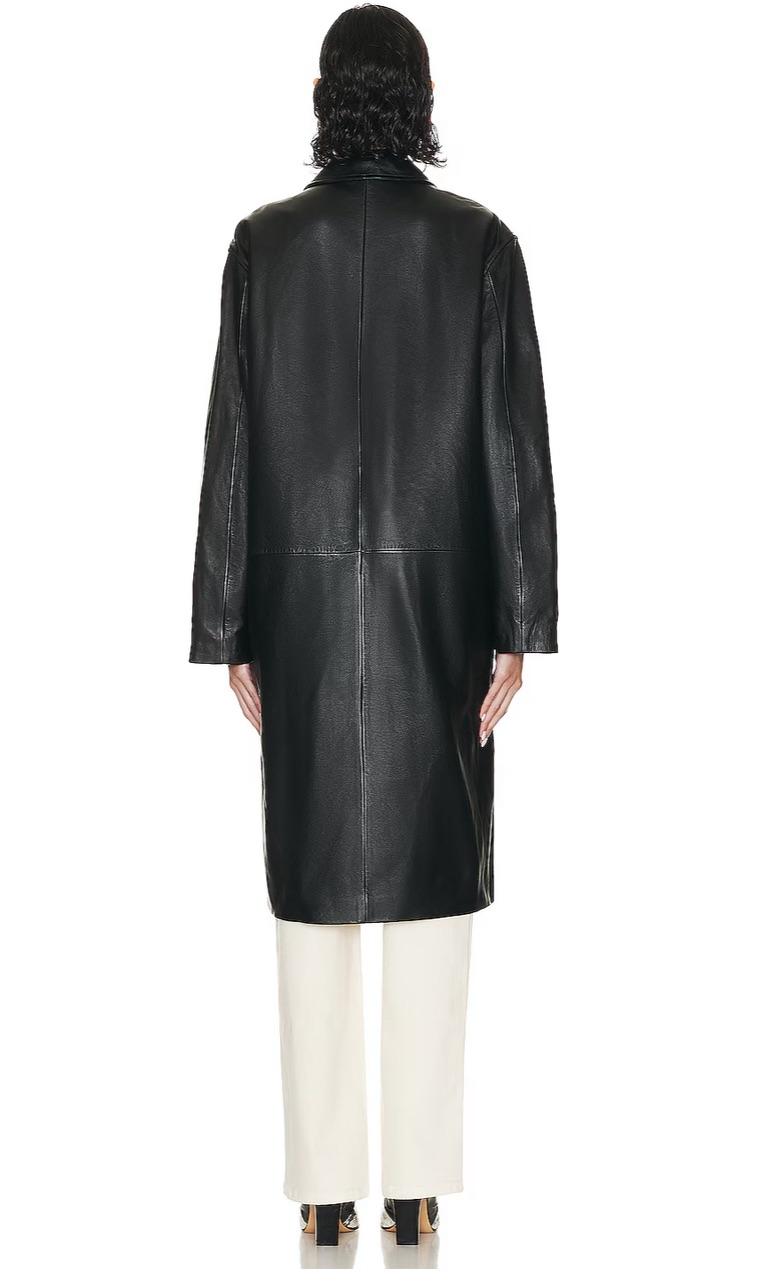Nili Lotan New Season Black Leather Coat/Jacket