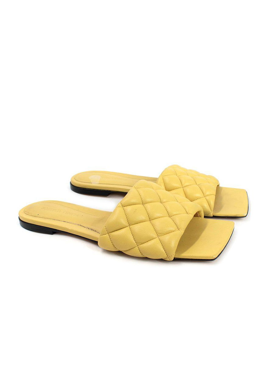 Bottega Veneta Yellow Padded Flat Sandal