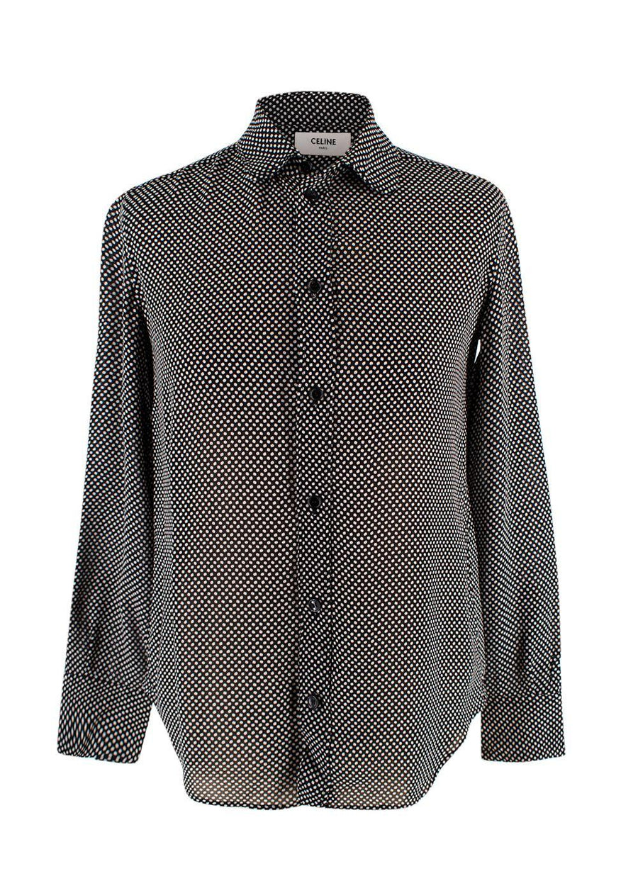 Celine Black and White Polka Dot Shirt