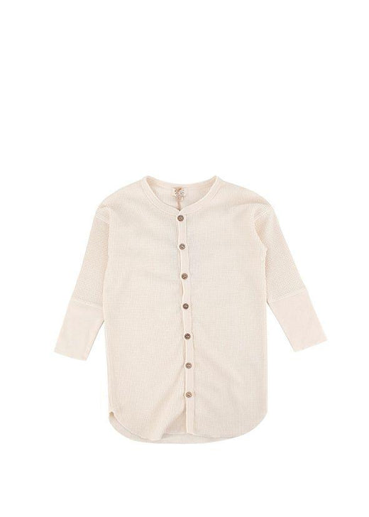 Kids 3-4Y Undyed Waffle Cotton Shirt Dress