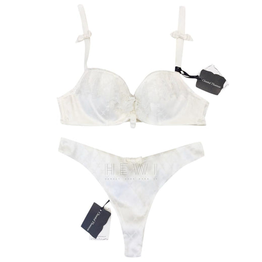 Chantal Thomass Calais Leavers Lace & Satin Pad Bra & Thong Set