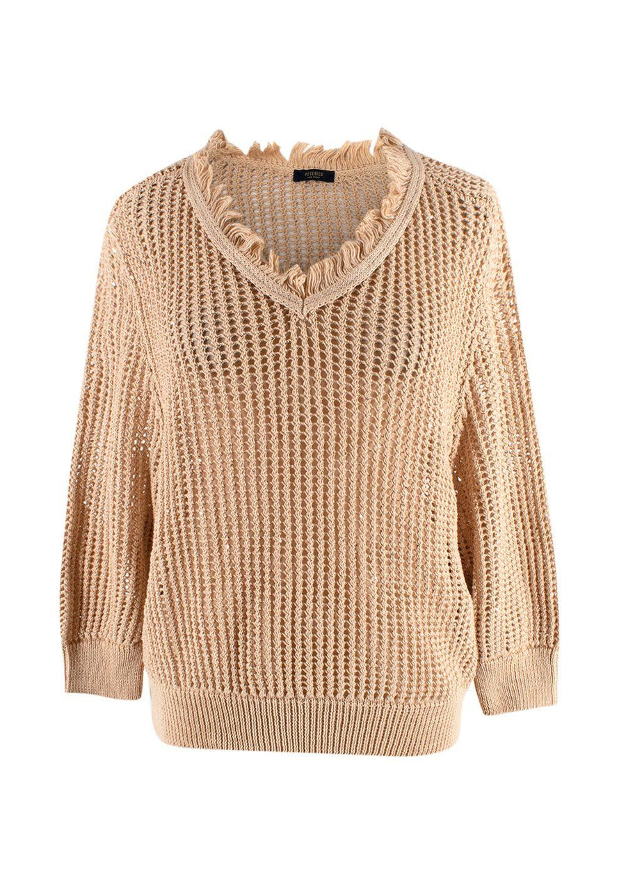 Peserico Beige Open Knit Jumper