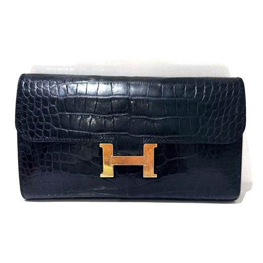 Hermes Alligator Black Constance Wallet