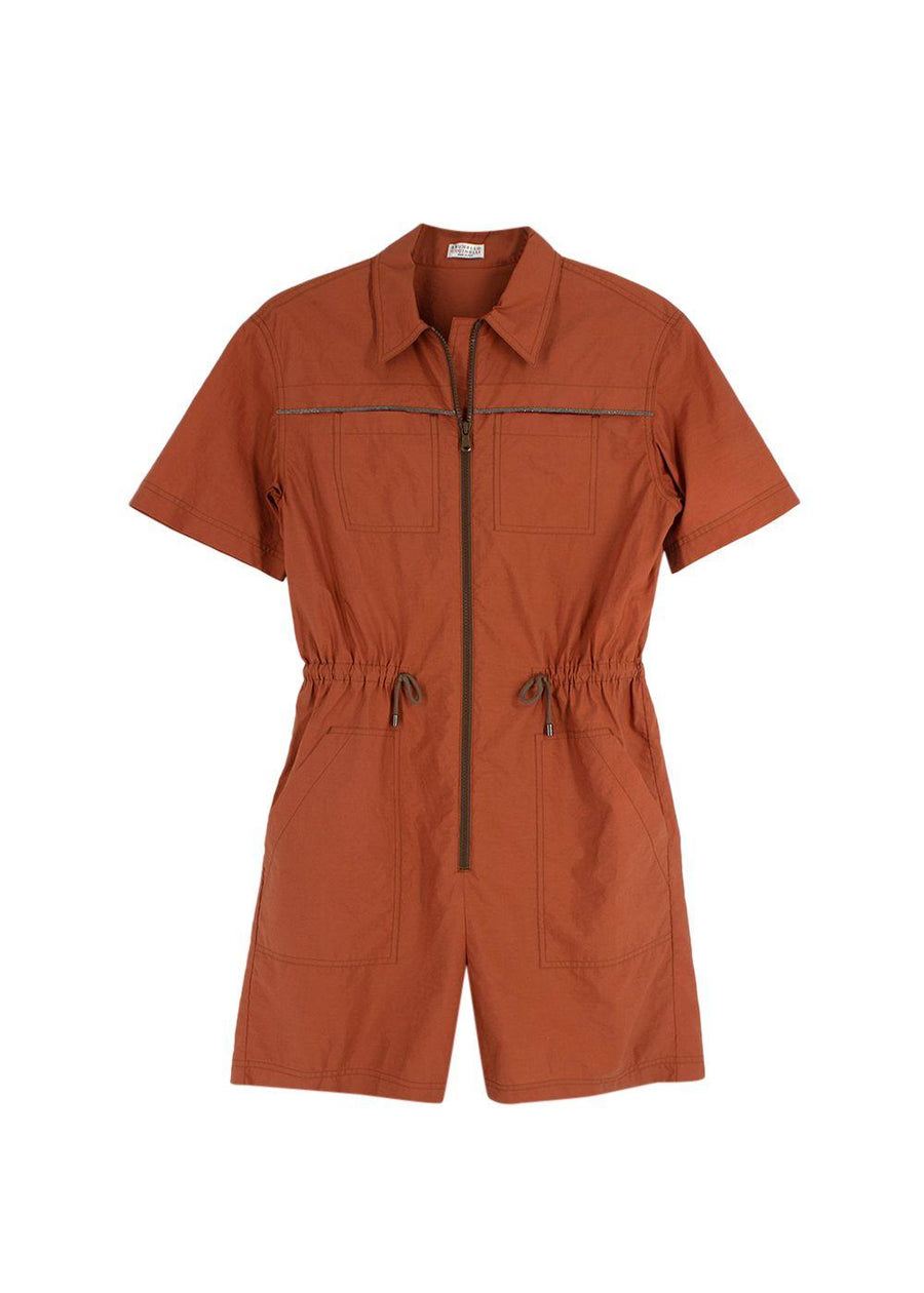 Brunello Cucinelli Burnt Orange Playsuit