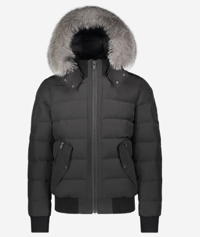 Moose Knuckles Black Scotchtown Nylon Bomber Jacket