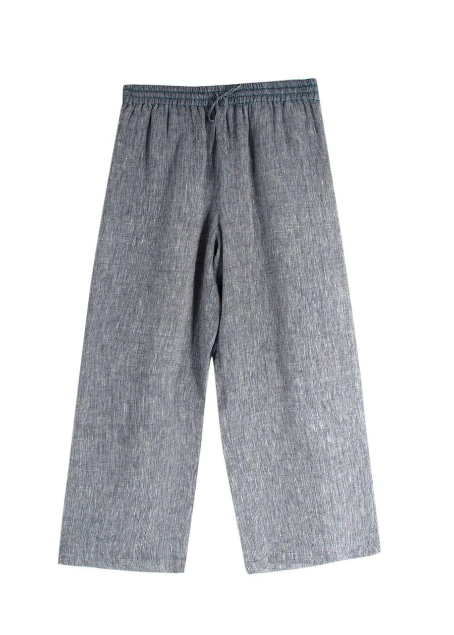 Dior Blue Linen Wide Leg Trousers