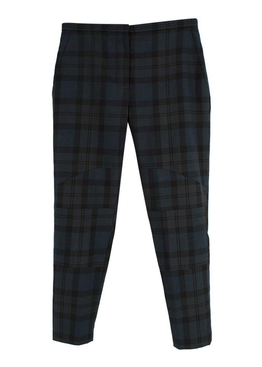 Chloe Dark Green Wool Check Trousers