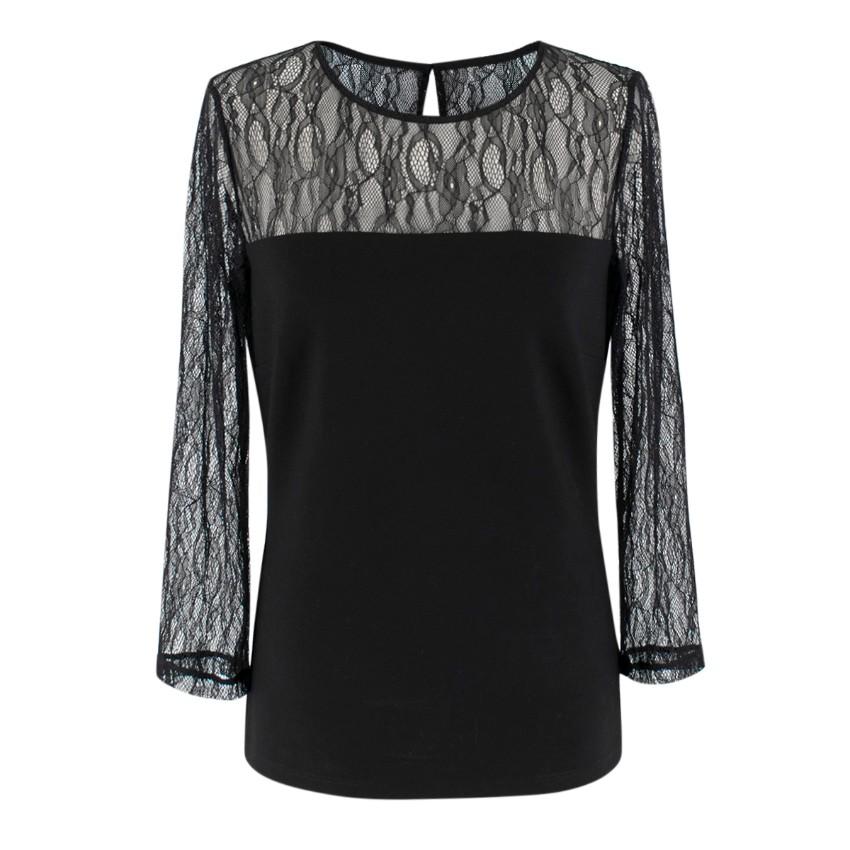 Bespoke Black Lace Panelled Top