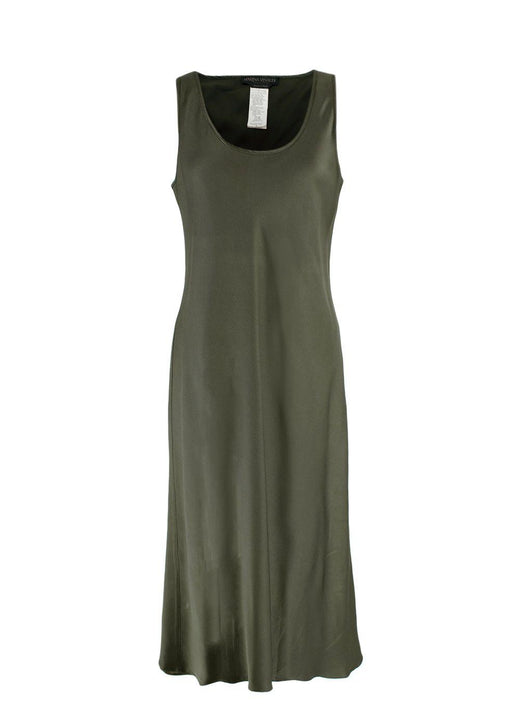 Marina Rinaldi Green Satin Midi Dress