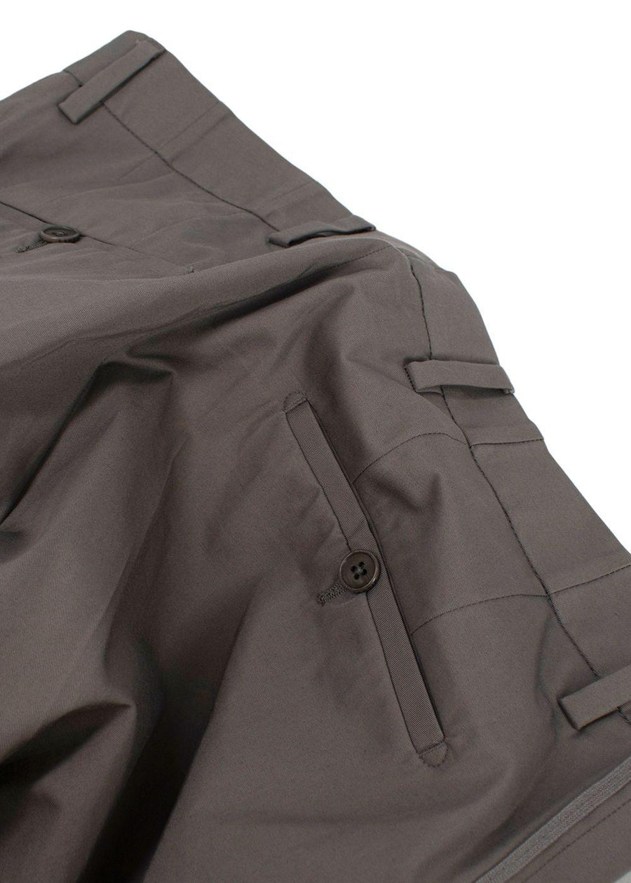 Lanvin Taupe Cotton Tailored Trousers