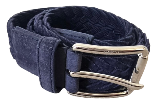 Tod's Blue Suede Plaited Belt