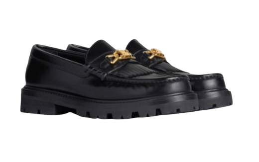 Black Leather Margaret Loafers