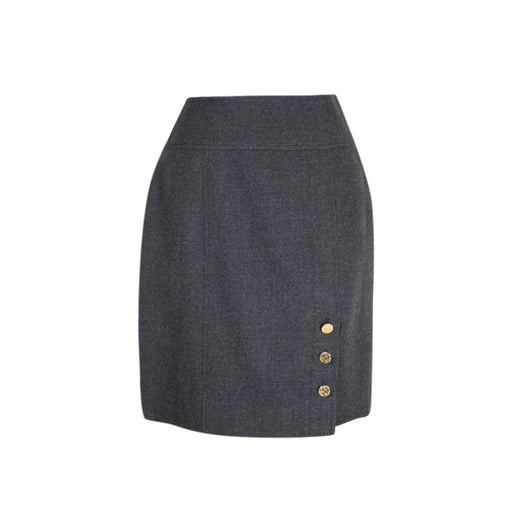 Chanel Boutique Grey Wool Skirt