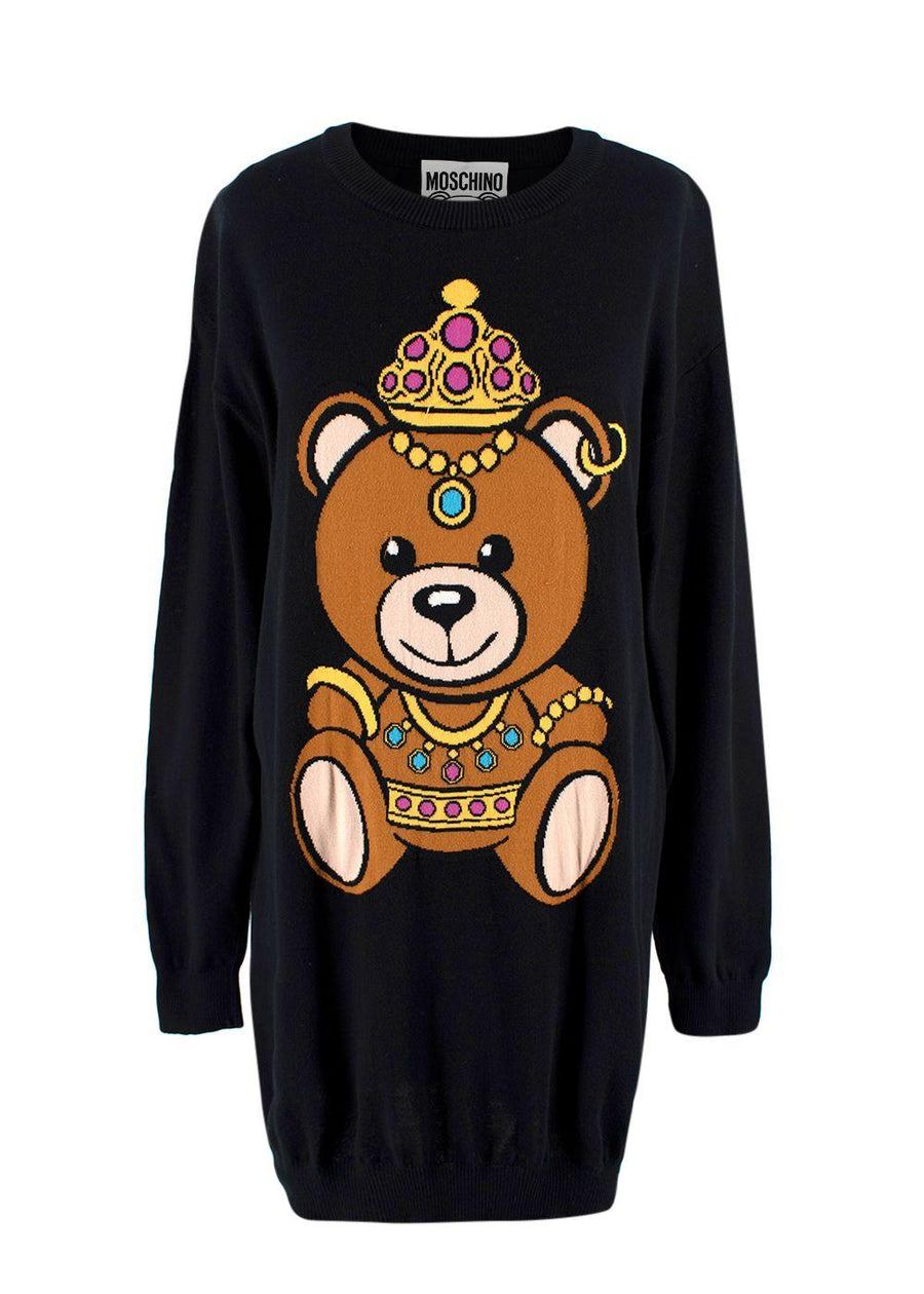 Moschino Couture Black Bear Long Knit Dress