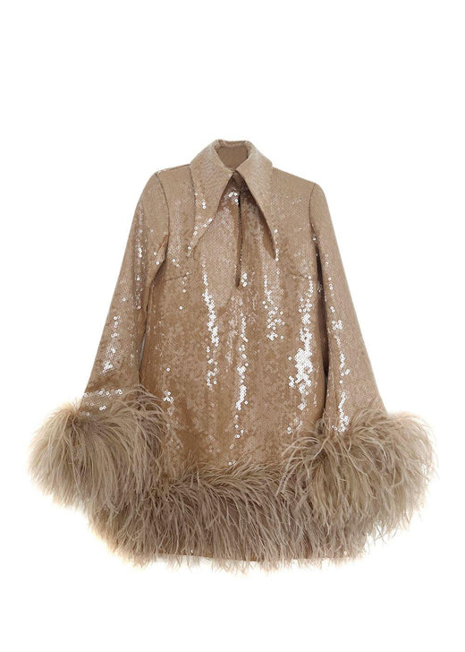 16Arlington Beige Sequin Michelle Mini Dress