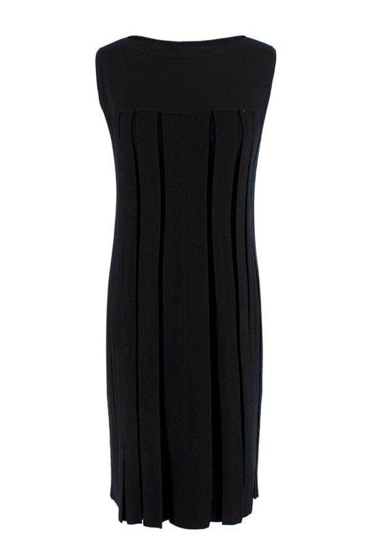 Hermes Black Cashmere Knit Pleated Dress