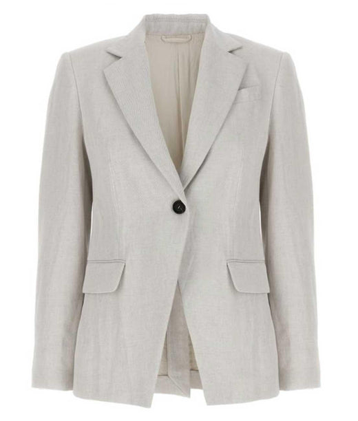 Single Breasted Cotton And Linen Blazer