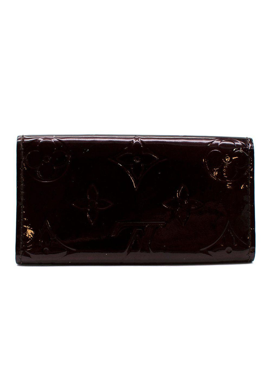 Burgundy Monogram Vernice 4 Key Holder