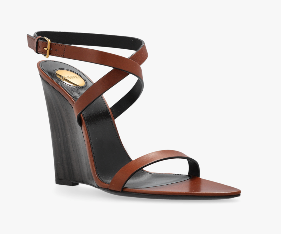 Saint Laurent Heeled Shoes 38.5 Brown and Black