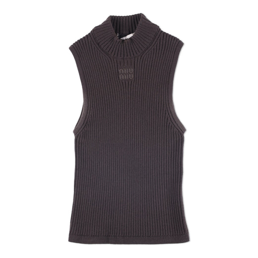 Miu Miu Ribbed Knit Wool Turtleneck Top