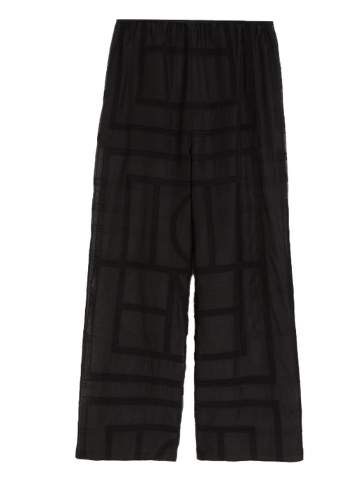 Toteme Black Monogram Crochet PJ Bottoms