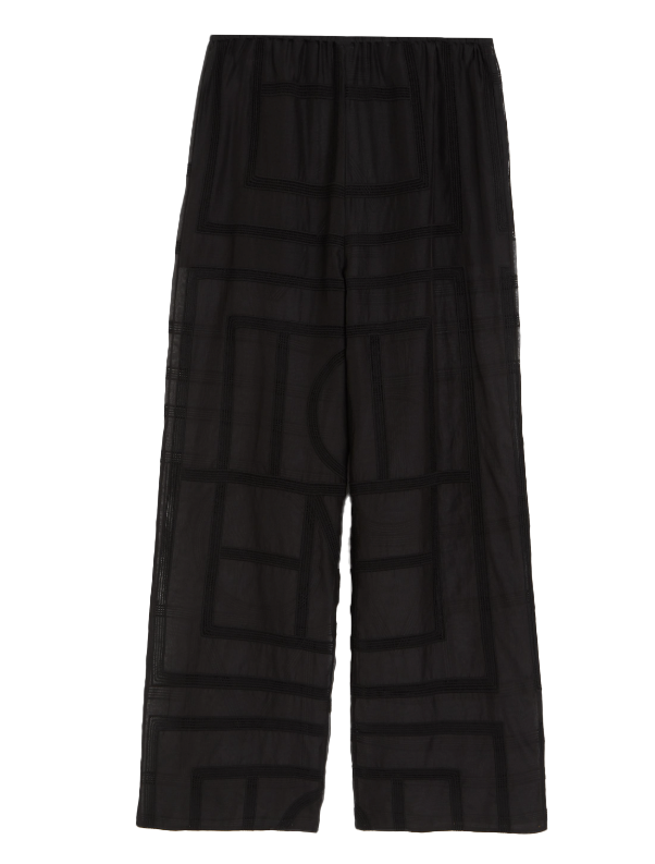 Toteme Black Monogram Crochet PJ Bottoms