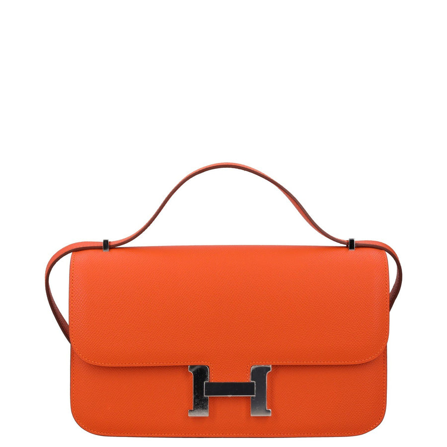 Hermès Feu Constance Elan Bag With Palladium Hardware 25 Epsom Leather Shoulder