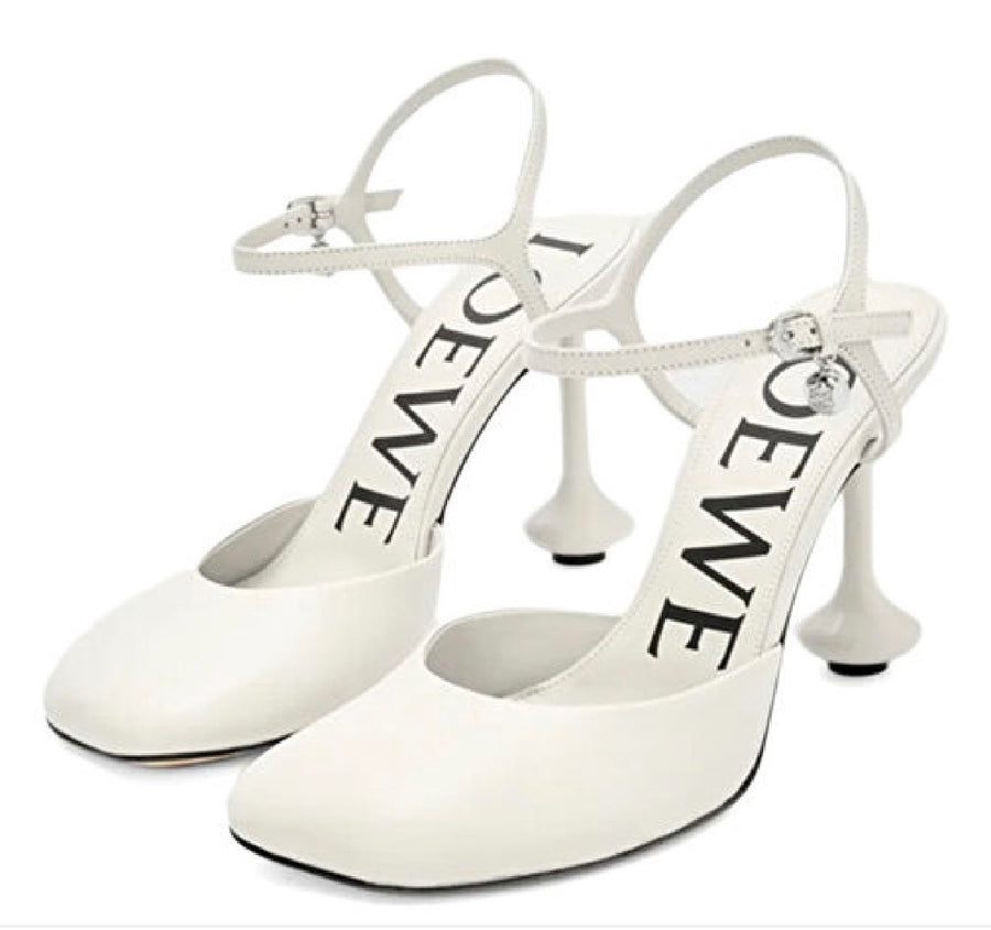 Loewe Toy Leather Heeled Shoes 38 White