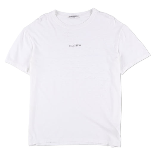 Valentino White Logo Print Cotton T-Shirt