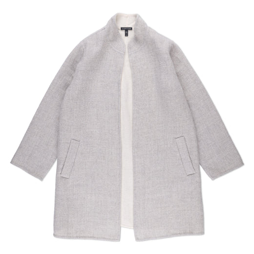 Eileen Fisher High Collar Cozy Bouclé Wool Knit Coat