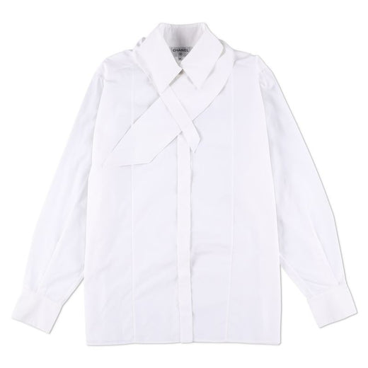 Chanel Cotton Tie-neck Shirt