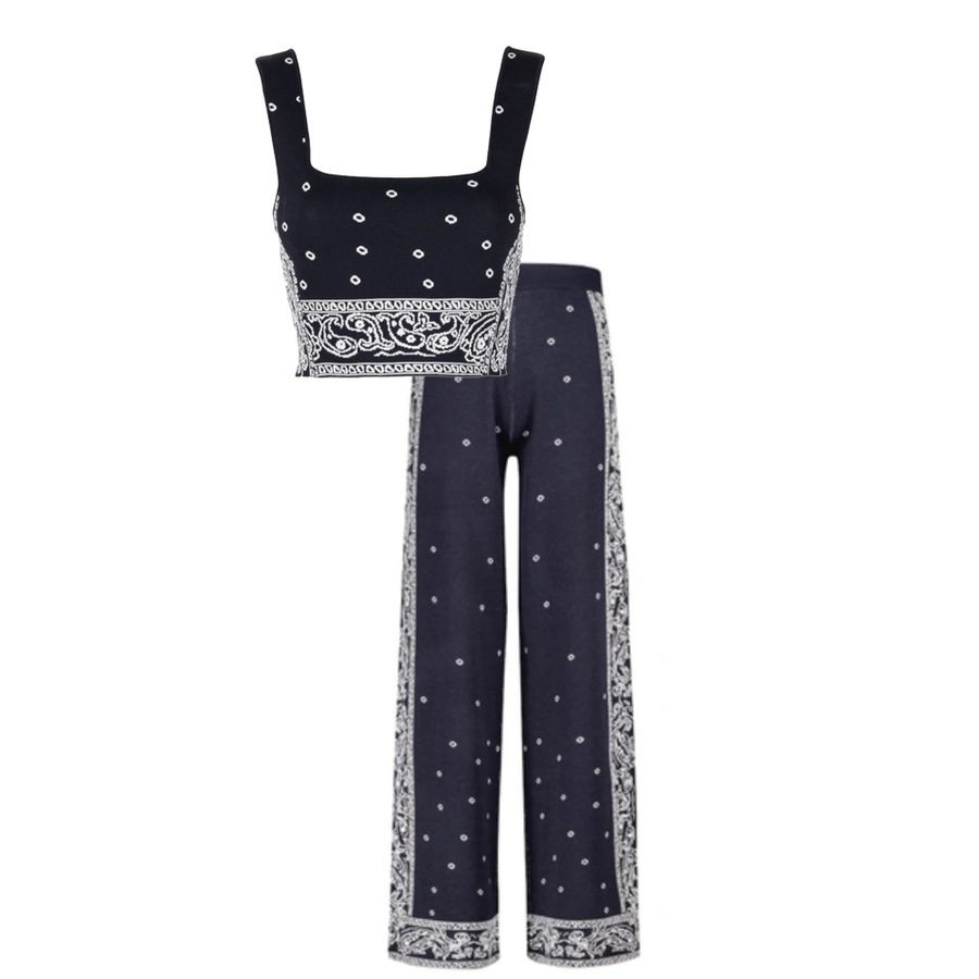 STAUD Navy blue and white Viscose / Nylon knit Clothing