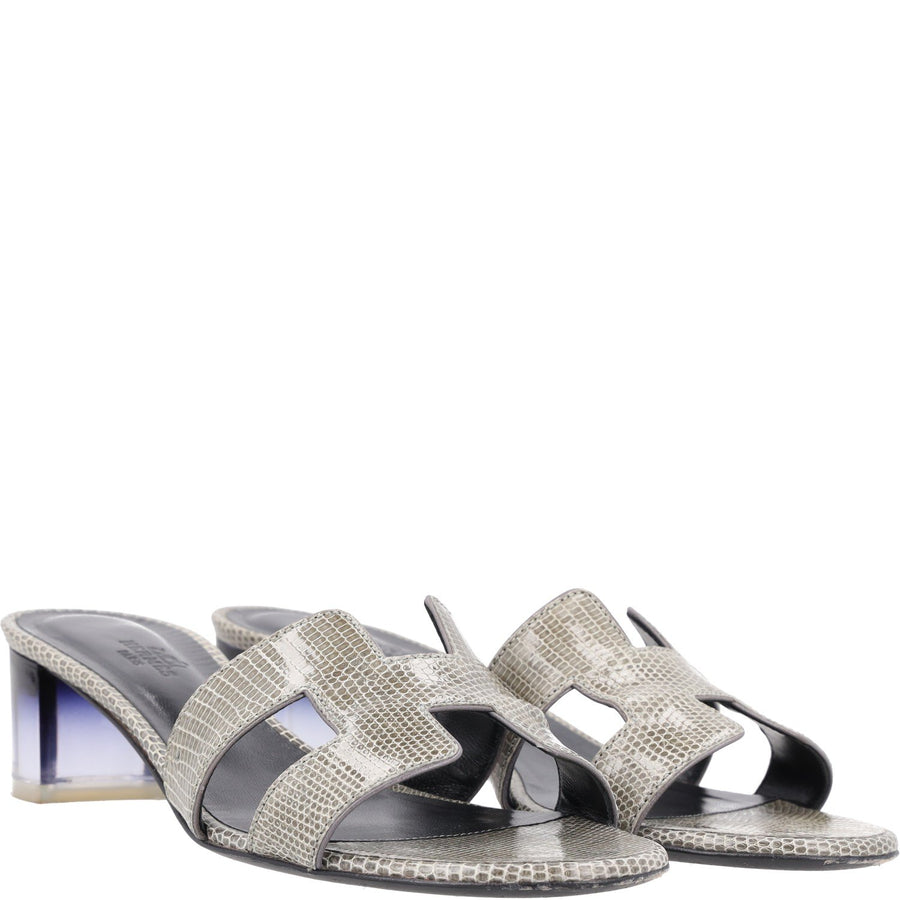 Hermes Lizard Skin Oasis Sandals
