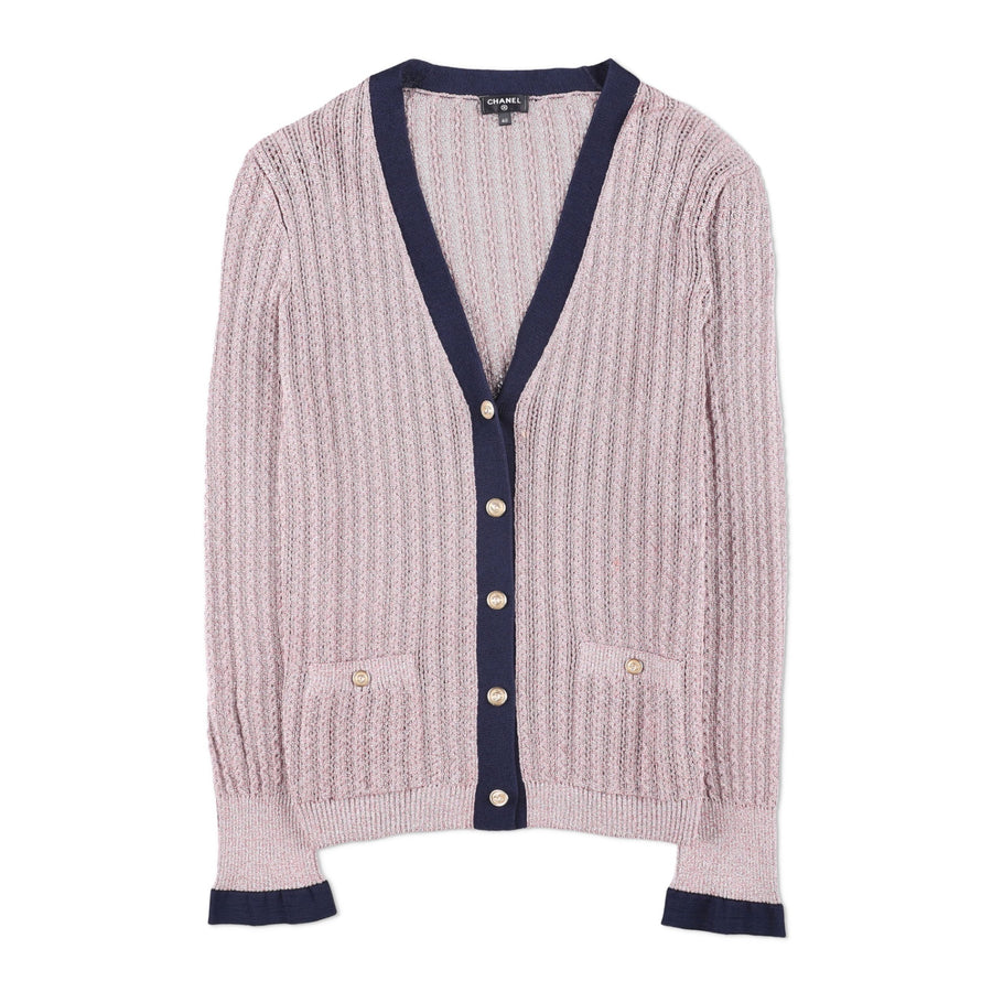 Chanel Silk Knit V-Neck Cardigan
