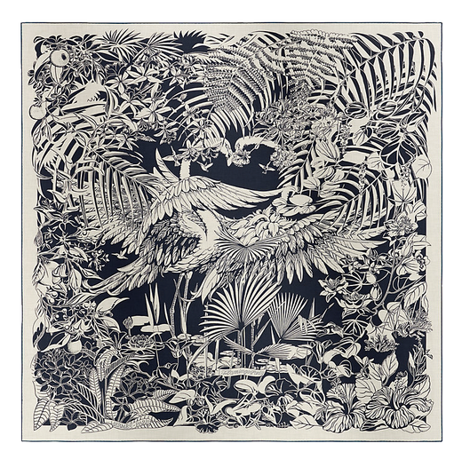 Hermès Flamingo Party Tattoo shawl 140
