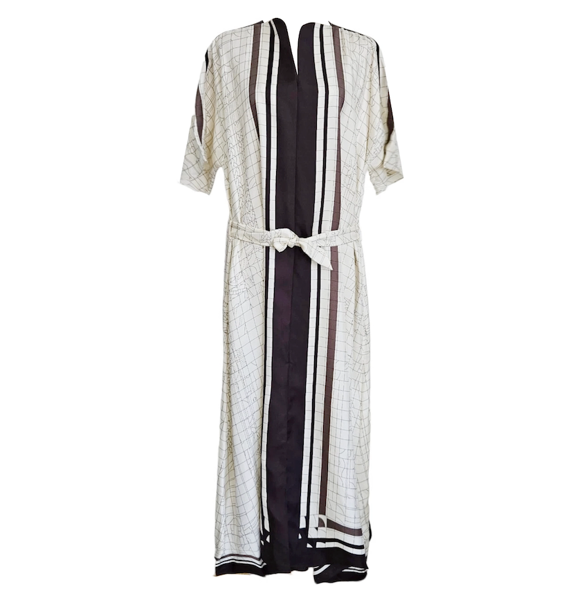 Hermes Coaching Deja Vu Belted Caftan