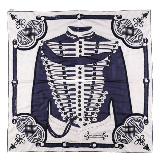 Hermès Brandebourgs Tattoo Carré 90 silk scarf.